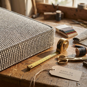 Custom Window Seat Cushion with Foam, Made-to-Measure Bench Seat Pad, Textured Point Weave Banquette Cushion, Bay Window