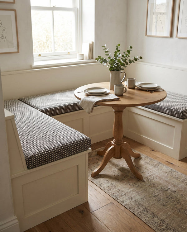 Custom Window Seat Cushion with Foam, Made-to-Measure Bench Seat Pad, Textured Point Weave Banquette Cushion, Bay Window
