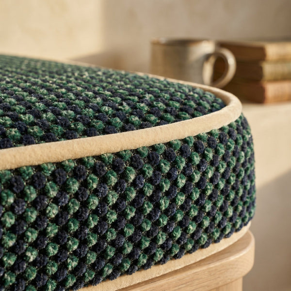 Custom Window Seat Cushion with Foam, Made-to-Measure Bench Seat Pad, Textured Point Weave Banquette Cushion, Bay Window