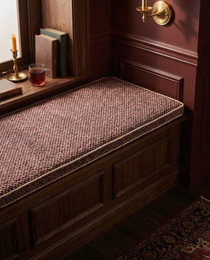 Custom Window Seat Cushion with Foam, Made-to-Measure Bench Seat Pad, Textured Point Weave Banquette Cushion, Bay Window