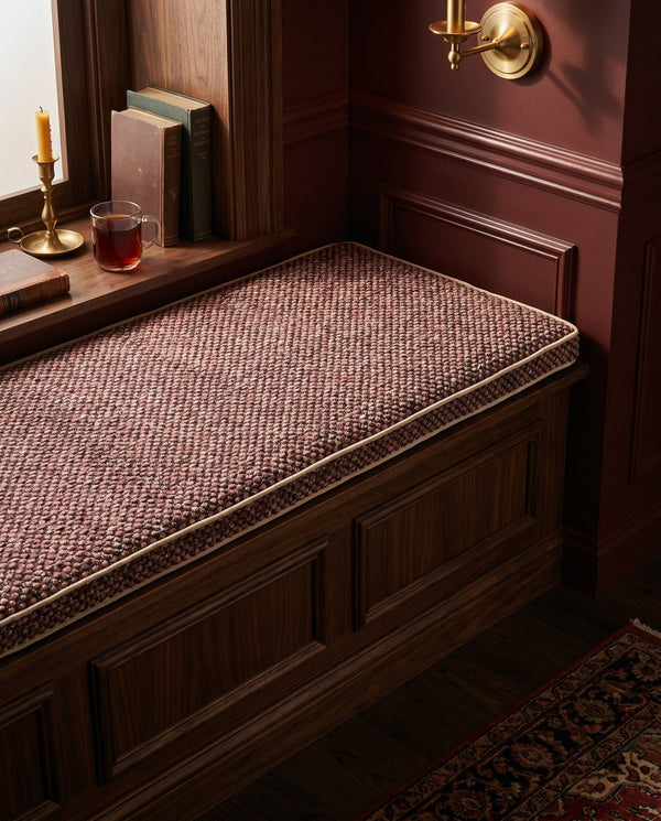 Custom Window Seat Cushion with Foam, Made-to-Measure Bench Seat Pad, Textured Point Weave Banquette Cushion, Bay Window