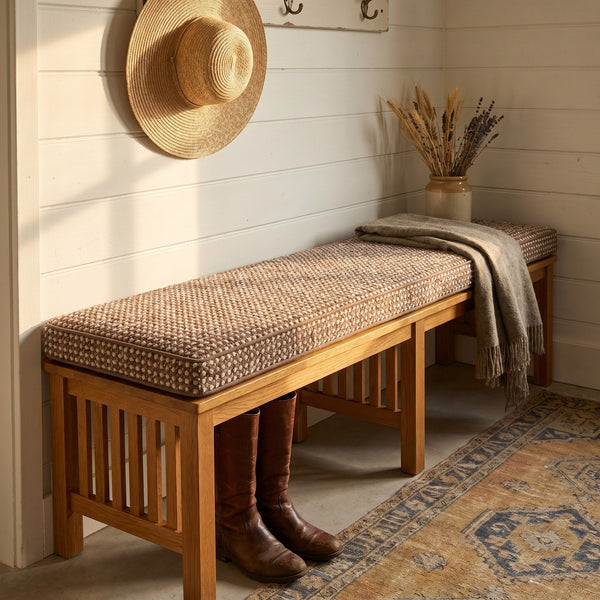 Custom Window Seat Cushion with Foam, Made-to-Measure Bench Seat Pad, Textured Point Weave Banquette Cushion, Bay Window