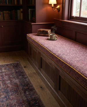 Custom Window Seat Cushion with Foam, Made-to-Measure Bench Seat Pad, Textured Point Weave Banquette Cushion, Bay Window