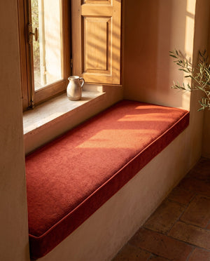 Custom Window Seat Cushion with Piping, Made-to-Measure Bay Window Bench Cushion, Banquette Booth Bench Seat Pad, Readin