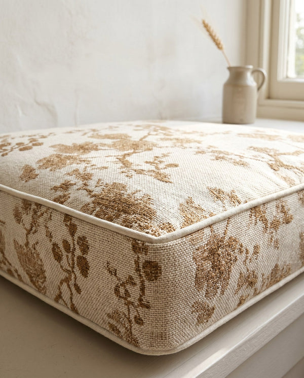 Custom Window Seat Cushion with Piping, Made-to-Measure Bay Window Bench Cushion, Banquette Booth Bench Seat Pad, Readin