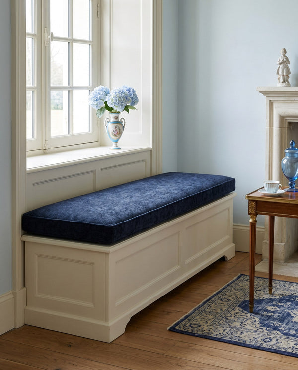 Custom Window Seat Cushion with Piping, Made-to-Measure Bay Window Bench Cushion, Banquette Booth Bench Seat Pad, Readin