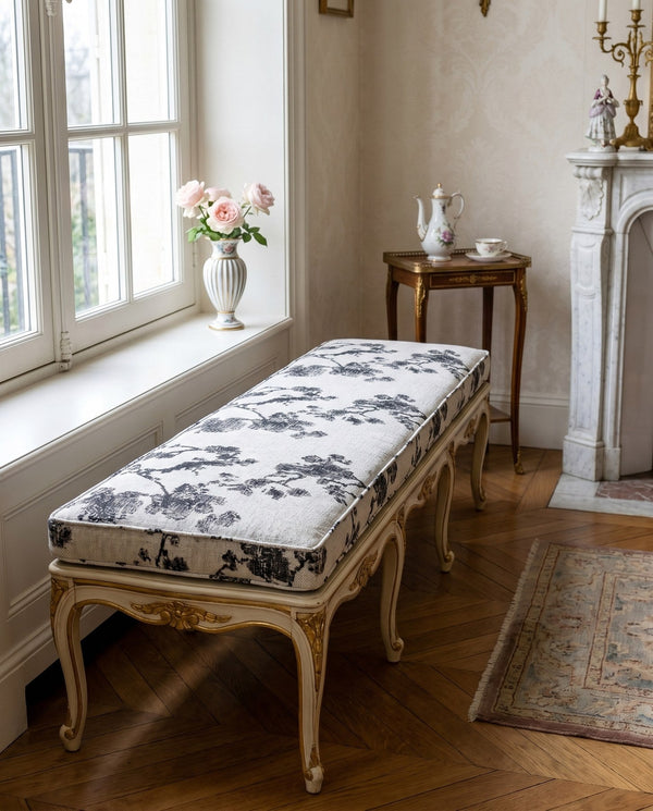 Custom Window Seat Cushion with Piping, Made-to-Measure Bay Window Bench Cushion, Banquette Booth Bench Seat Pad, Readin