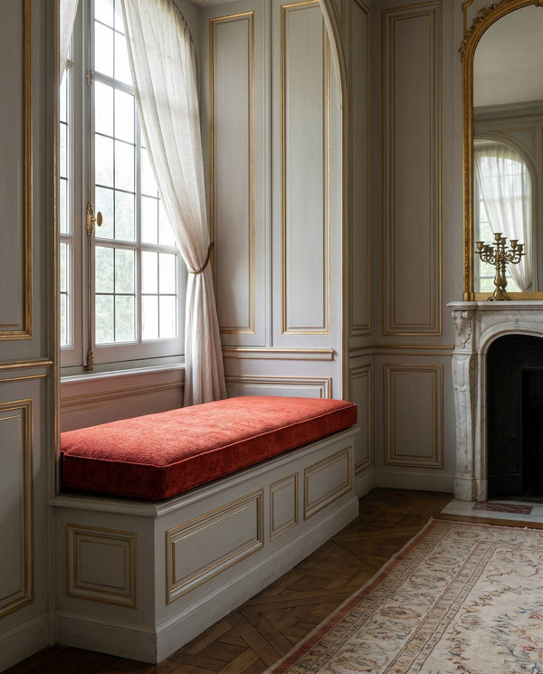 Custom Window Seat Cushion with Piping, Made-to-Measure Bay Window Bench Cushion, Banquette Booth Bench Seat Pad, Readin