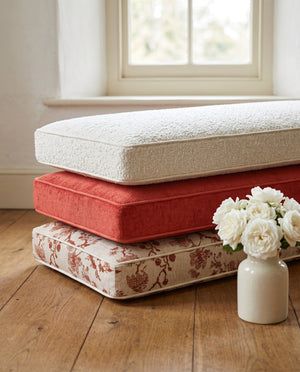 Custom Window Seat Cushion with Piping, Made-to-Measure Bay Window Bench Cushion, Banquette Booth Bench Seat Pad, Readin