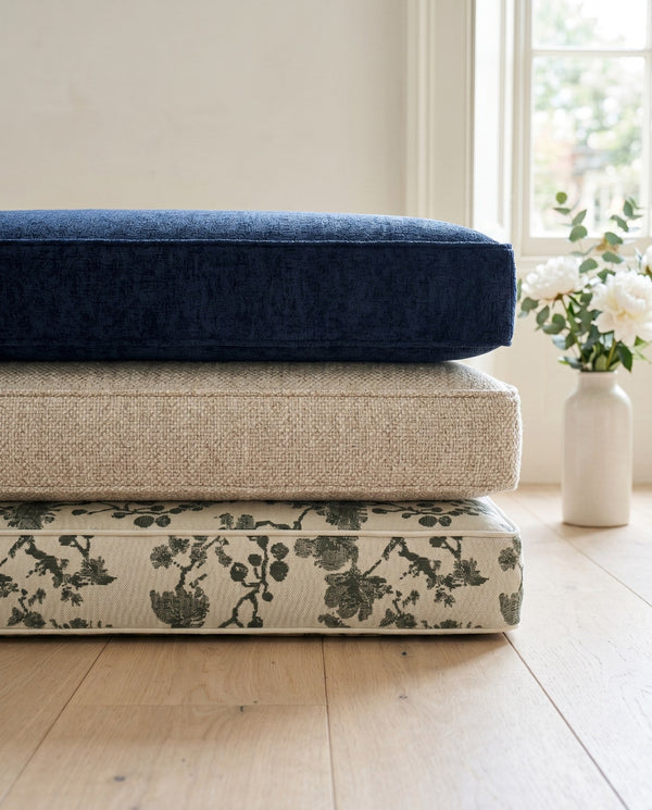 Custom Window Seat Cushion with Piping, Made-to-Measure Bay Window Bench Cushion, Banquette Booth Bench Seat Pad, Readin