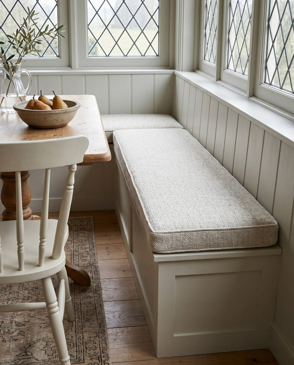 Custom Window Seat Cushion with Piping, Made-to-Measure Bay Window Bench Cushion, Banquette Booth Bench Seat Pad, Readin