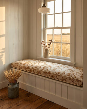 Custom Window Seat Cushion with Piping, Made-to-Measure Bay Window Bench Cushion, Banquette Booth Bench Seat Pad, Readin