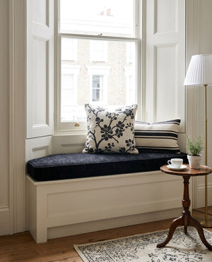 Custom Window Seat Cushion with Piping, Made-to-Measure Bay Window Bench Cushion, Banquette Booth Bench Seat Pad, Readin