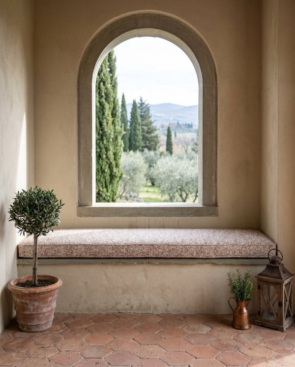 Custom Window Seat Cushion with Piping, Made-to-Measure Bay Window Bench Cushion, Banquette Booth Bench Seat Pad, Readin