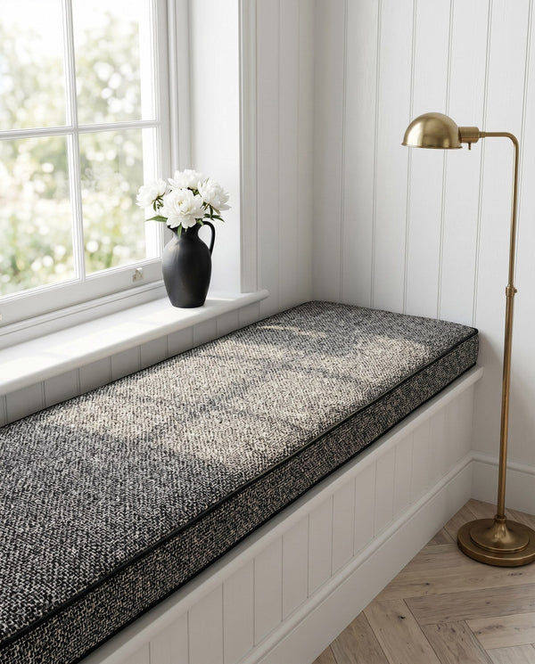 Custom Window Seat Cushion with Piping, Made-to-Measure Bay Window Bench Cushion, Banquette Booth Bench Seat Pad, Readin