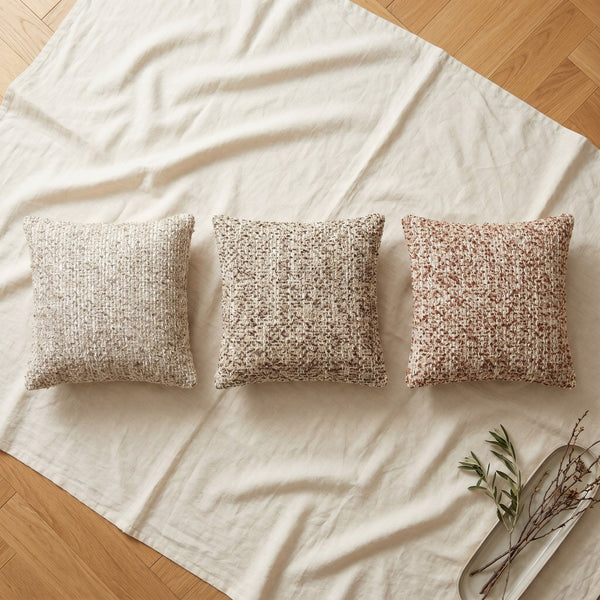 Custom Square Throw Pillow, Botanical Blossom Branch Cushion, Cherry Blossom Jacquard Scatter Cushion Cover, Piped Linen