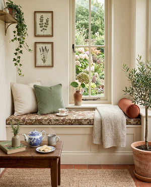 Custom Window Seat Cushion with Foam, Made-to-Measure Paisley Bench Cushion, Bay Window Bench Seat Pad, Banquette Booth 