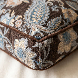 Custom Window Seat Cushion with Foam, Made-to-Measure Paisley Bench Cushion, Bay Window Bench Seat Pad, Banquette Booth 