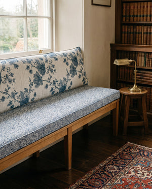 Custom Bench Cushion Set with Backrest, Made-to-Measure Window Seat Cushion, Floral Banquette Seat Pad, Reading Nook Ben