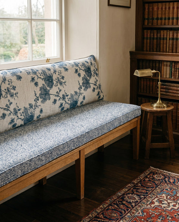 Custom Bench Cushion Set with Backrest – Boucle Linen