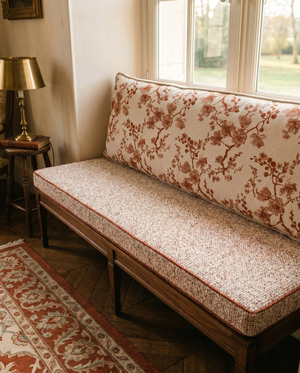 Custom Bench Cushion Set with Backrest, Made-to-Measure Window Seat Cushion, Floral Banquette Seat Pad, Reading Nook Ben