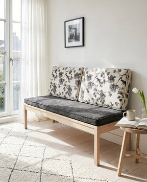 Custom Bench Cushion Set with Backrest, Made-to-Measure Window Seat Cushion, Floral Banquette Seat Pad, Reading Nook Ben