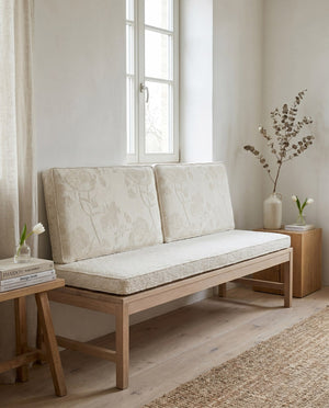 Custom Bench Cushion Set with Backrest, Made-to-Measure Window Seat Cushion, Floral Banquette Seat Pad, Reading Nook Ben