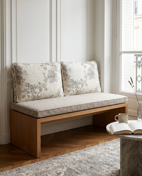 Custom Bench Cushion Set with Backrest, Made-to-Measure Window Seat Cushion, Floral Banquette Seat Pad, Reading Nook Ben