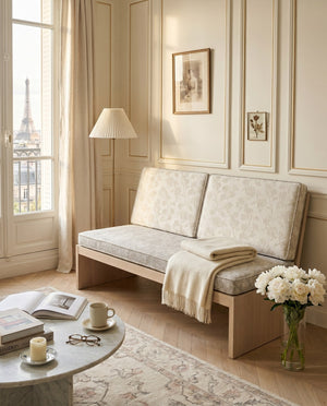 Custom Bench Cushion Set with Backrest, Made-to-Measure Window Seat Cushion, Floral Banquette Seat Pad, Reading Nook Ben