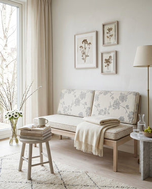 Custom Bench Cushion Set with Backrest, Made-to-Measure Window Seat Cushion, Floral Banquette Seat Pad, Reading Nook Ben