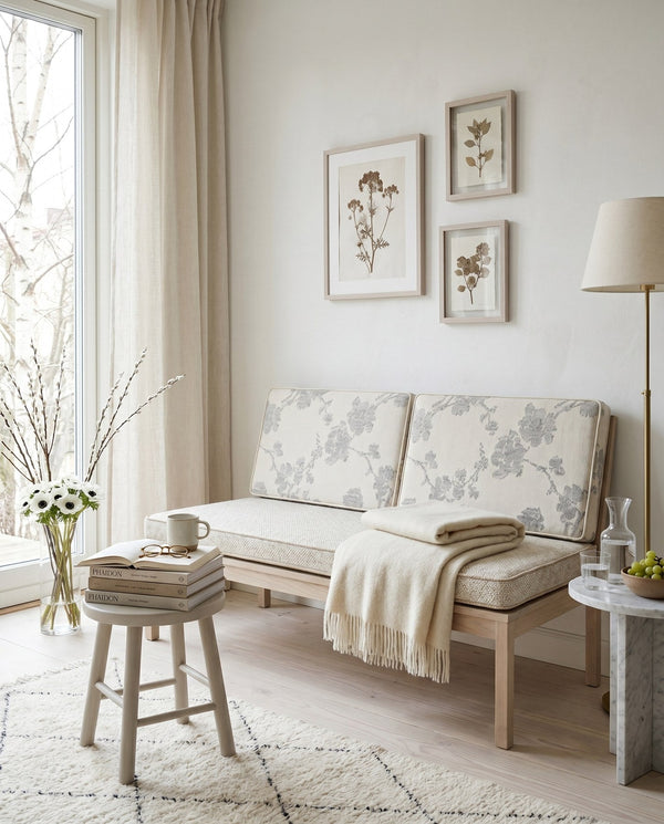 Custom Bench Cushion Set with Backrest, Made-to-Measure Window Seat Cushion, Floral Banquette Seat Pad, Reading Nook Ben
