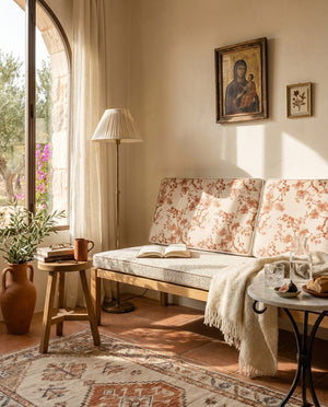 Custom Bench Cushion Set with Backrest, Made-to-Measure Window Seat Cushion, Floral Banquette Seat Pad, Reading Nook Ben