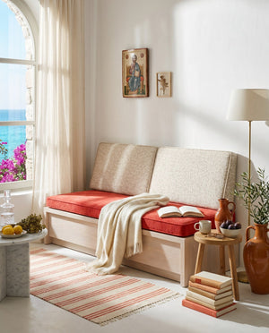 Custom Bench Cushion Set with Backrest, Made-to-Measure Window Seat Cushion, Floral Banquette Seat Pad, Reading Nook Ben