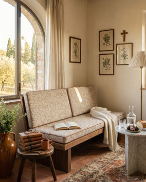 Custom Bench Cushion Set with Backrest, Made-to-Measure Window Seat Cushion, Floral Banquette Seat Pad, Reading Nook Ben