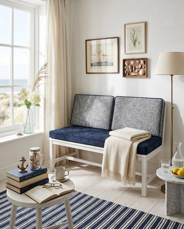 Custom Bench Cushion Set with Backrest, Made-to-Measure Window Seat Cushion, Floral Banquette Seat Pad, Reading Nook Ben