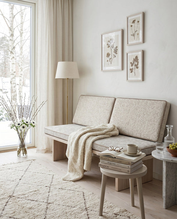 Custom Bench Cushion Set with Backrest, Made-to-Measure Window Seat Cushion, Floral Banquette Seat Pad, Reading Nook Ben