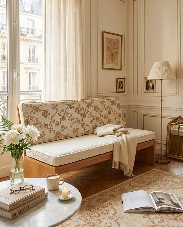 Custom Bench Cushion Set with Backrest, Made-to-Measure Window Seat Cushion, Floral Banquette Seat Pad, Reading Nook Ben