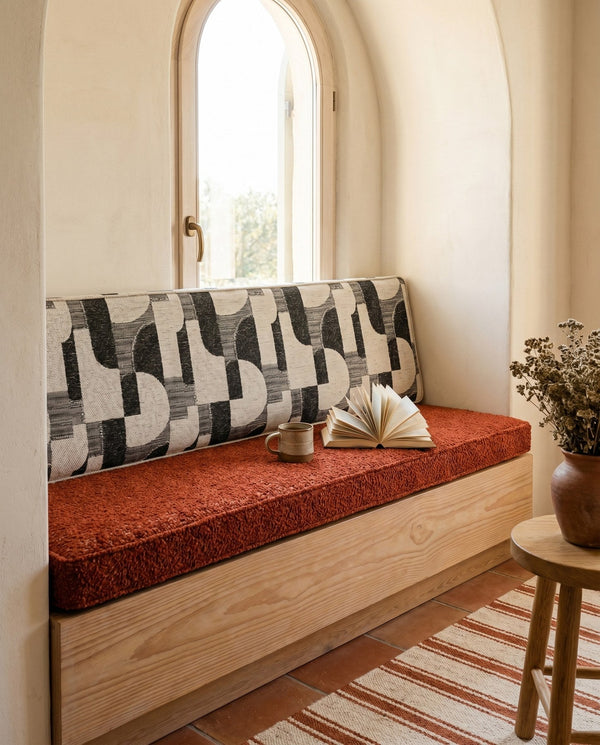 Custom Bench Cushion Set with Backrest, Made-to-Measure Window Seat Cushion, Banquette Booth Seat Pad, Reading Nook Benc