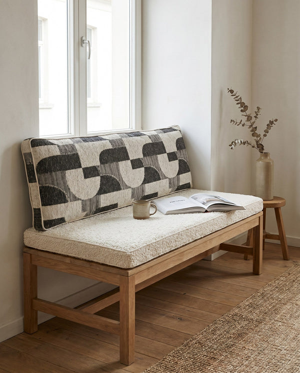 Custom Bench Cushion Set with Backrest, Made-to-Measure Window Seat Cushion, Banquette Booth Seat Pad, Reading Nook Benc