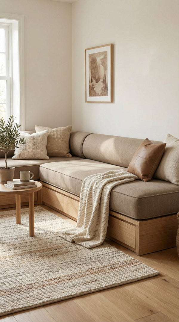 Custom Daybed Seat Cushion with Bolster Backrest, Made-to-Measure Platform Sofa Cushion, Reading Nook Bench Seat Pad, Wi