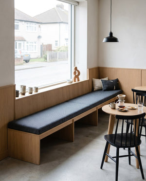 Custom Bench Cushion with Foam, Made-to-Measure Window Seat Cushion, Outdoor Banquette Booth Seat Pad, Woven Performance