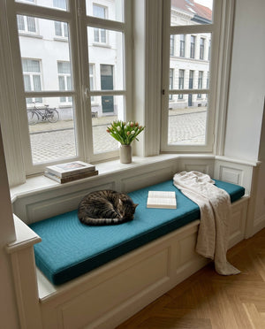 Custom Bench Cushion with Foam, Made-to-Measure Window Seat Cushion, Outdoor Banquette Booth Seat Pad, Woven Performance