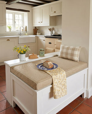 Custom Bench Cushion with Foam, Made-to-Measure Window Seat Cushion, Outdoor Banquette Booth Seat Pad, Woven Performance