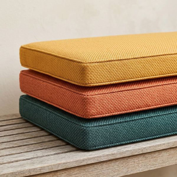 Custom Bench Cushion with Foam, Made-to-Measure Window Seat Cushion, Outdoor Banquette Booth Seat Pad, Woven Performance