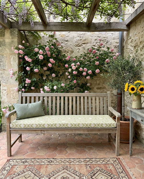 Custom Bench Cushion with Foam, Made-to-Measure Window Seat Cushion, Outdoor Banquette Booth Seat Pad, Woven Performance