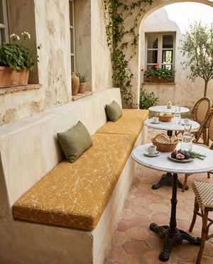 Custom Bench Cushion with Foam, Made-to-Measure Window Seat Cushion, Outdoor Banquette Booth Seat Pad, Woven Performance
