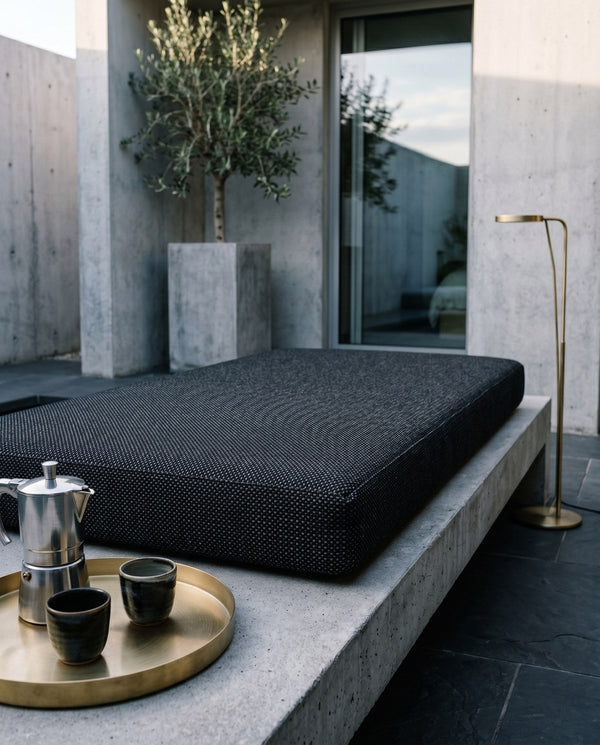 Custom Bench Cushion with Foam, Made-to-Measure Window Seat Cushion, Outdoor Banquette Booth Seat Pad, Woven Performance