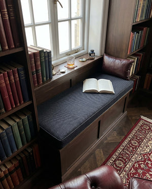 Custom Bench Cushion with Foam, Made-to-Measure Window Seat Cushion, Outdoor Banquette Booth Seat Pad, Woven Performance