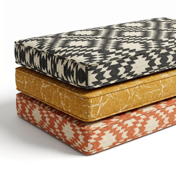 Custom Bench Cushion with Foam, Made-to-Measure Window Seat Cushion, Outdoor Banquette Booth Seat Pad, Woven Performance