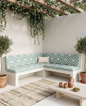 Custom Bench Cushion with Foam, Made-to-Measure Window Seat Cushion, Outdoor Banquette Booth Seat Pad, Woven Performance